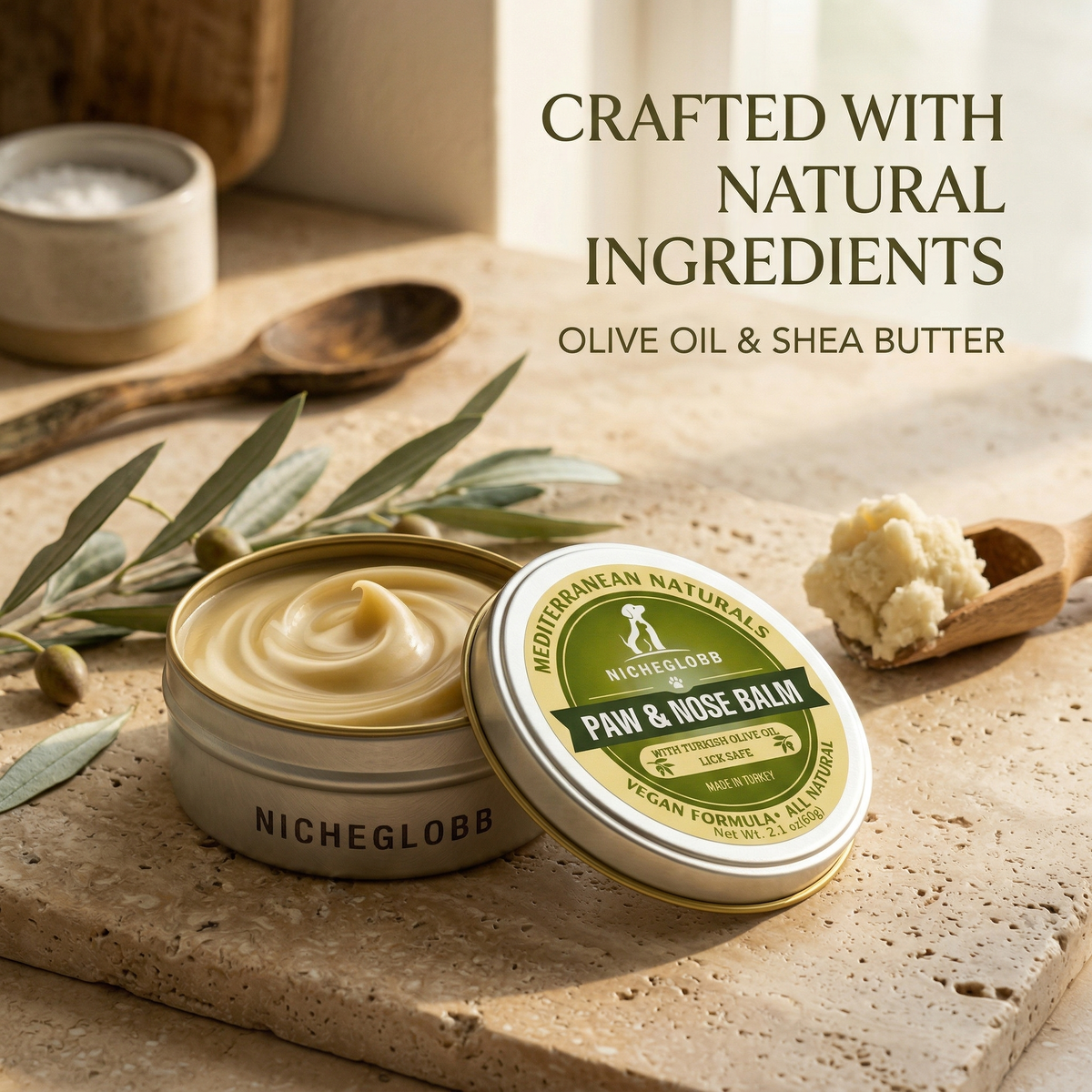 NICHEGLOBB Mediterranean Olive Paw & Nose Balm