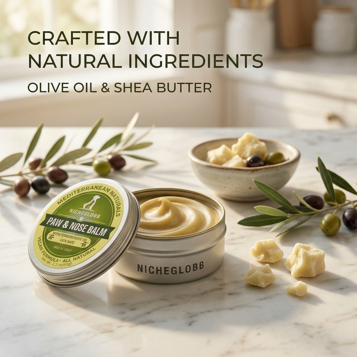 NICHEGLOBB Mediterranean Olive Paw & Nose Balm